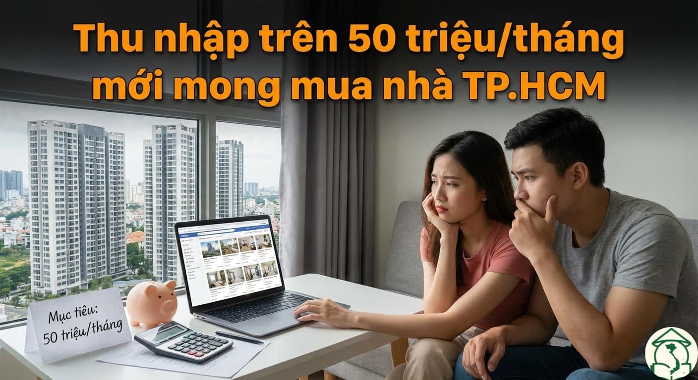 Thu nhập trên 50 triệu/tháng mới mong mua nhà TP.HCM