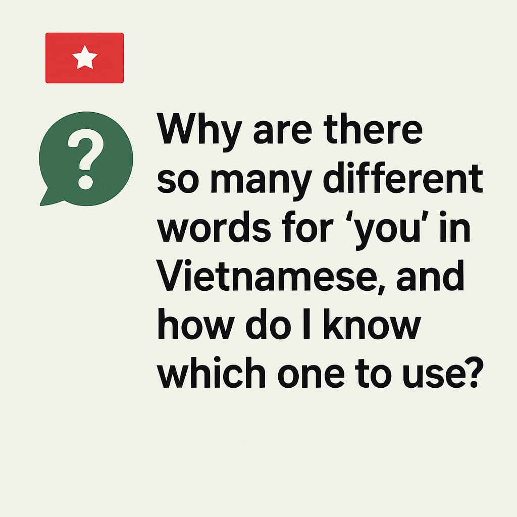 Why are there so many different words for "you" in Vietnamese, and how do I know which one to use?