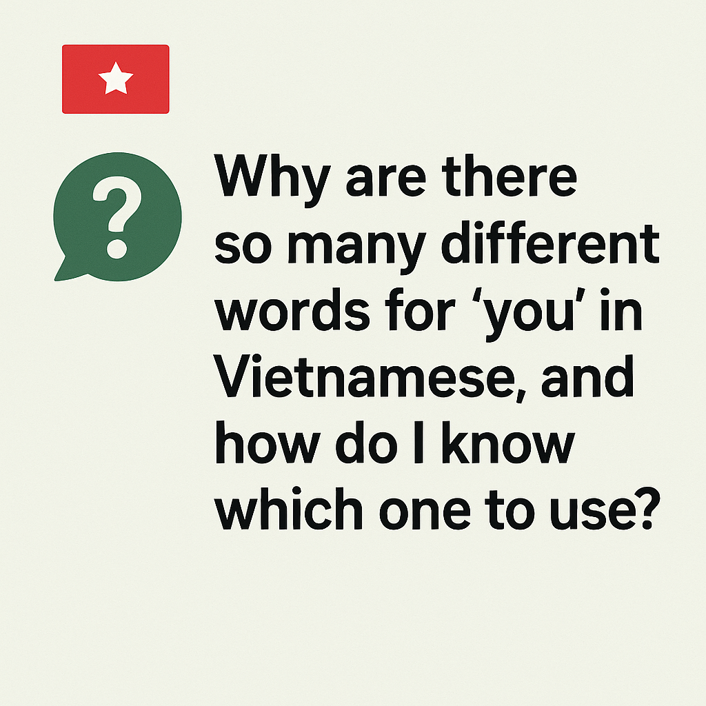 Why are there so many different words for "you" in Vietnamese, and how do I know which one to use?